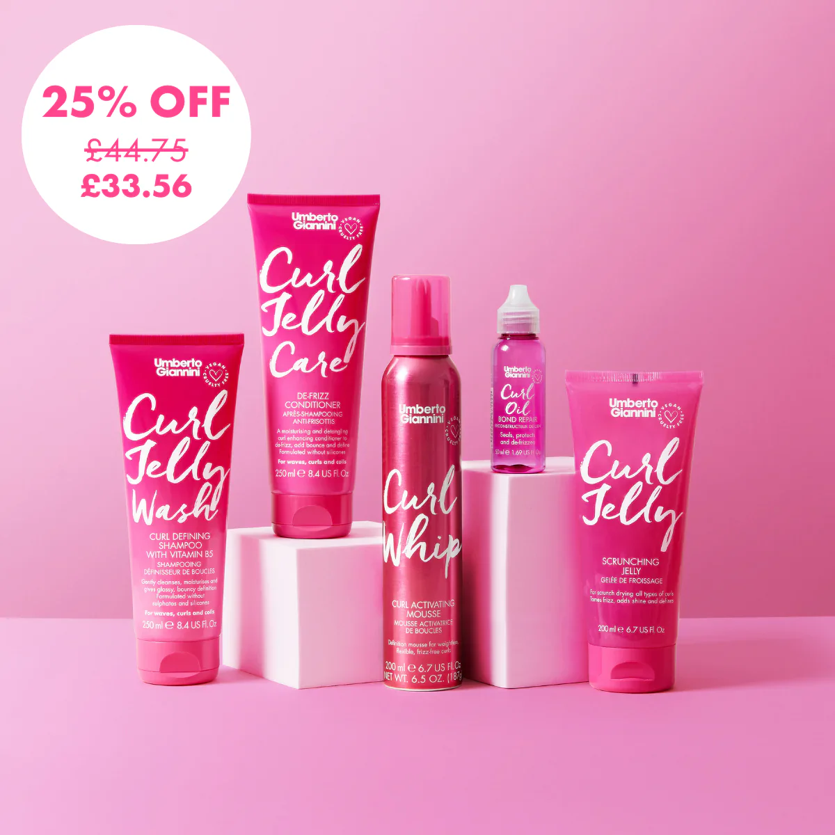 Vegan hair care products by Umberto Giannini for curly and wavy hair UK review